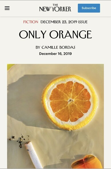 Cover image of an orange from The New Yorker Magazine