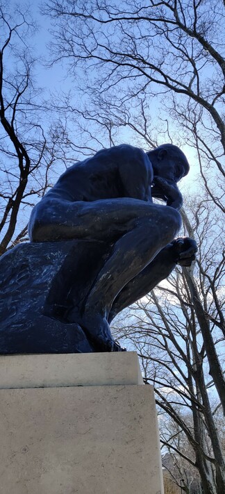 The sculpture named "The Thinker" by Rodin
