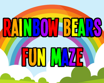 The cover image for Rainbow Bears Fun Time: the title is multicoloured and there's a cartoon rainbow in the background.