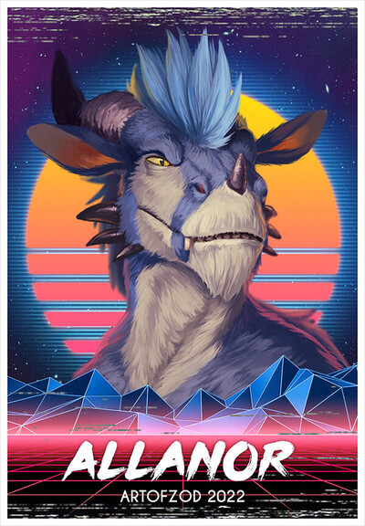 Retro dragon portrait