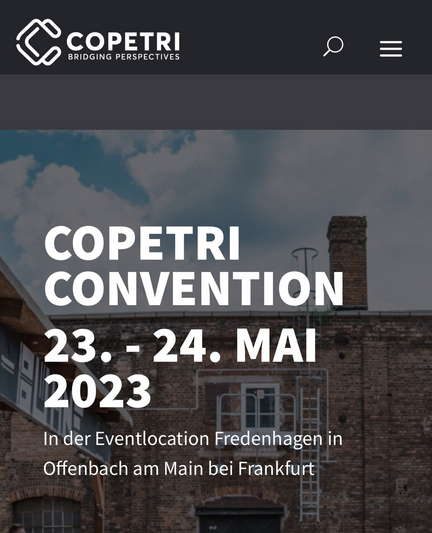 Screenshot Webseite COPETRI Convention