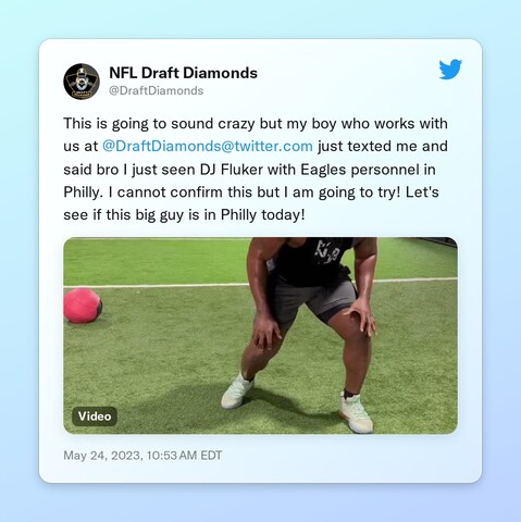 This is going to sound crazy but my boy who works with us at @DraftDiamonds just texted me and said bro I just seen DJ Fluker with Eagles personnel in Philly. I cannot confirm this but I am going to try! Let's see if this big guy is in Philly today!

 https://t.co/U6qU8VCxeo