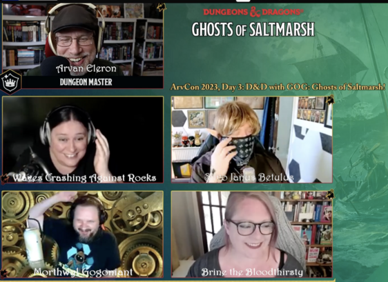 Screencap of D&D players laughing