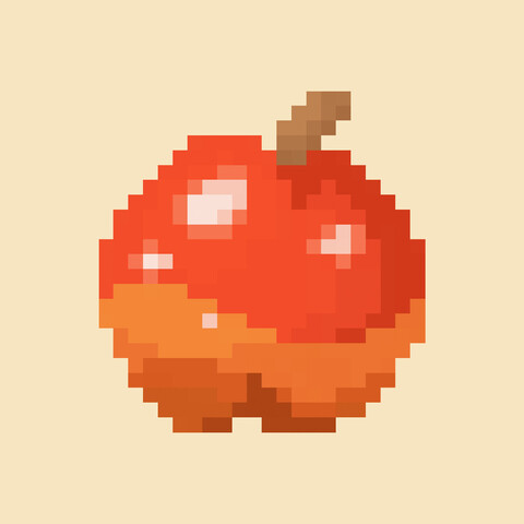 An apple in pixel art style (small version)