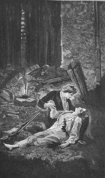The death of Éponine during the June Rebellion, illustration from Victor Hugo's Les Misérables. By Fortuné Méaulle - Victor Hugo, Les Misérables, Paris, Eugène Hugues, 1879-1882, 5 volumes., Public Domain, https://commons.wikimedia.org/w/index.php?curid=22859022