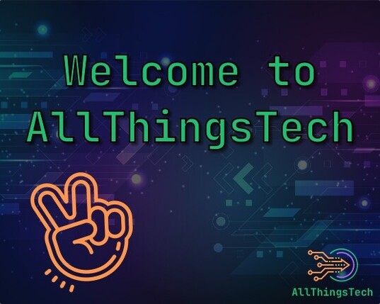 The welcome image for the AllThingsTech.social Mastodon server. 

You can see the AllThingsTech logo in the bottom right corner as well as a hand doing the peace sign on the bottom left corner.