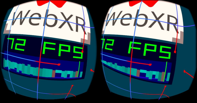 A screenshot taken through Meta Quest Developer Hub showing WebXR content being rendered by Servo on the Quest 2 through Virtual Desktop