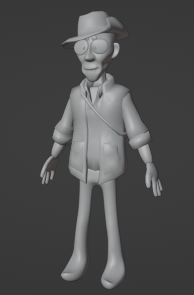 A wip model of sniper from tf2 in the rankin bass style