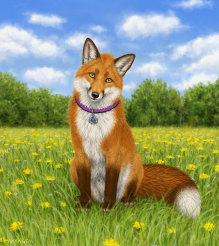 Furry art of a feral red fox