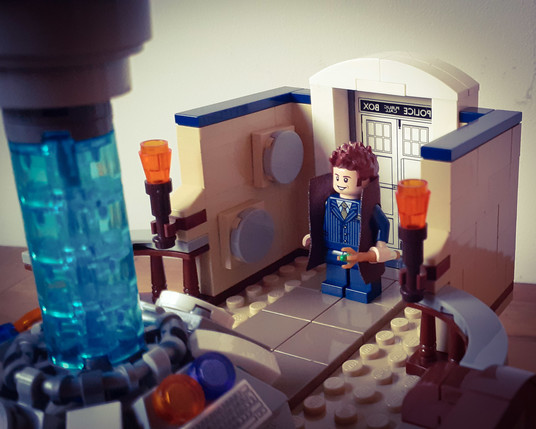The 10th Doctor entering the TARDIS.