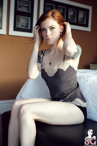 Alt model Annalee posing for the Suicide Girls photo set "Blushing"
