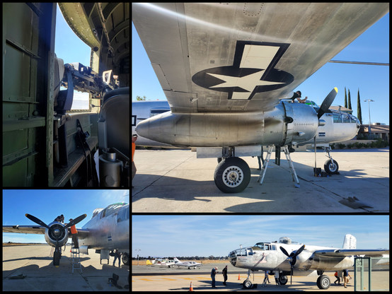 B-25 "Pacific Princess" out of Chico, CA, stopped by for lunch with their volunteers. It was cool to walked around it, poke my head inside and ask questions.