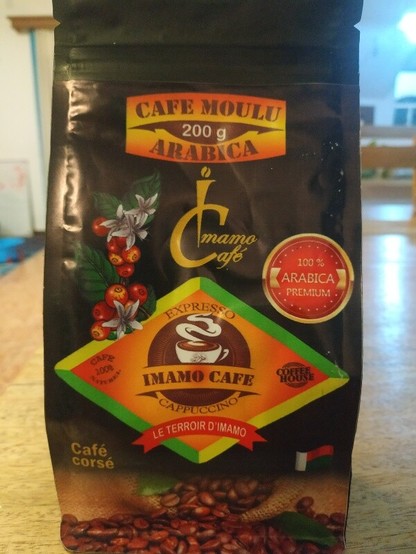 Paquet de cafÃ© moulu Arabica, marque Imamo cafÃ©