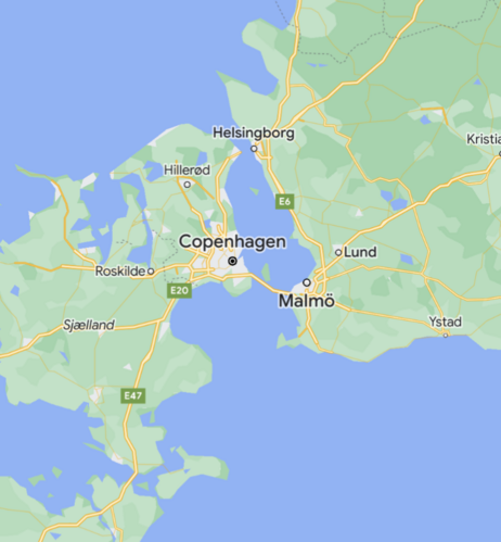 Map of Copenhagen (Screenshot of Google Maps)