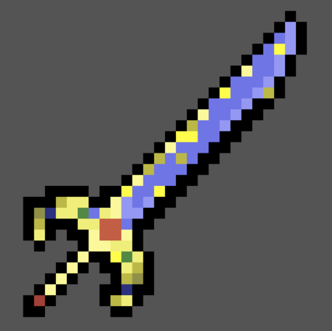 Making this a series of bosses having custom swords, this time it's king slime. Making swords are easier, except if its needed to be high quality. Need a name and its stats