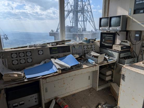 Control room in an abandoned gondola station.
