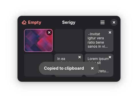 Serigy app screenshot