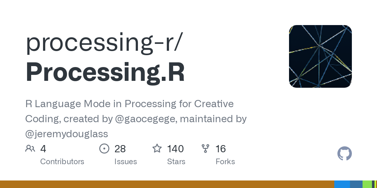 R Language Mode in Processing for Creative Coding, created by @gaocegege, maintained by @jeremydouglass - processing-r/Processing.R