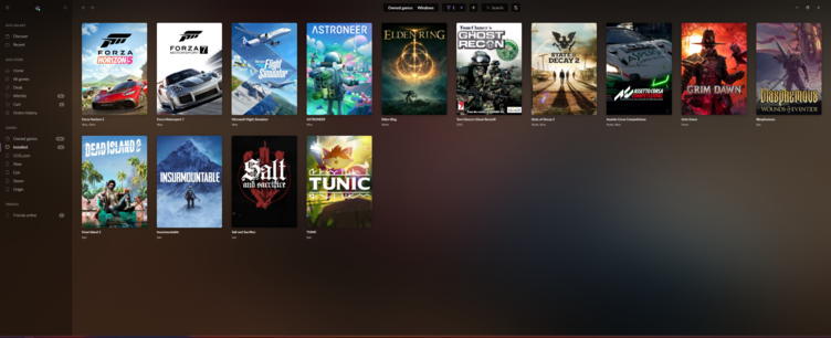 PC games installed on my computer.