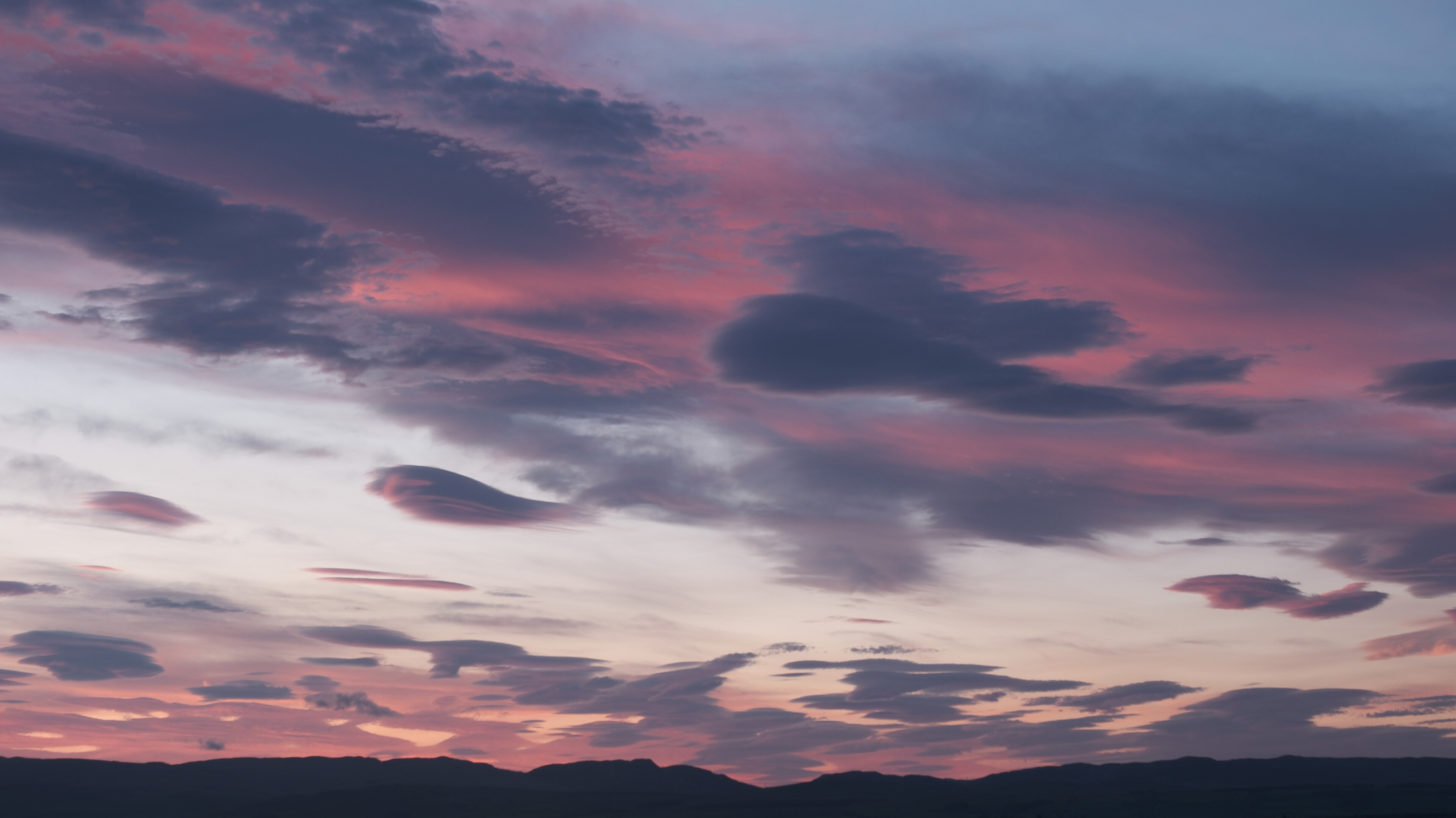 Red, orange and blue - colours of sunset