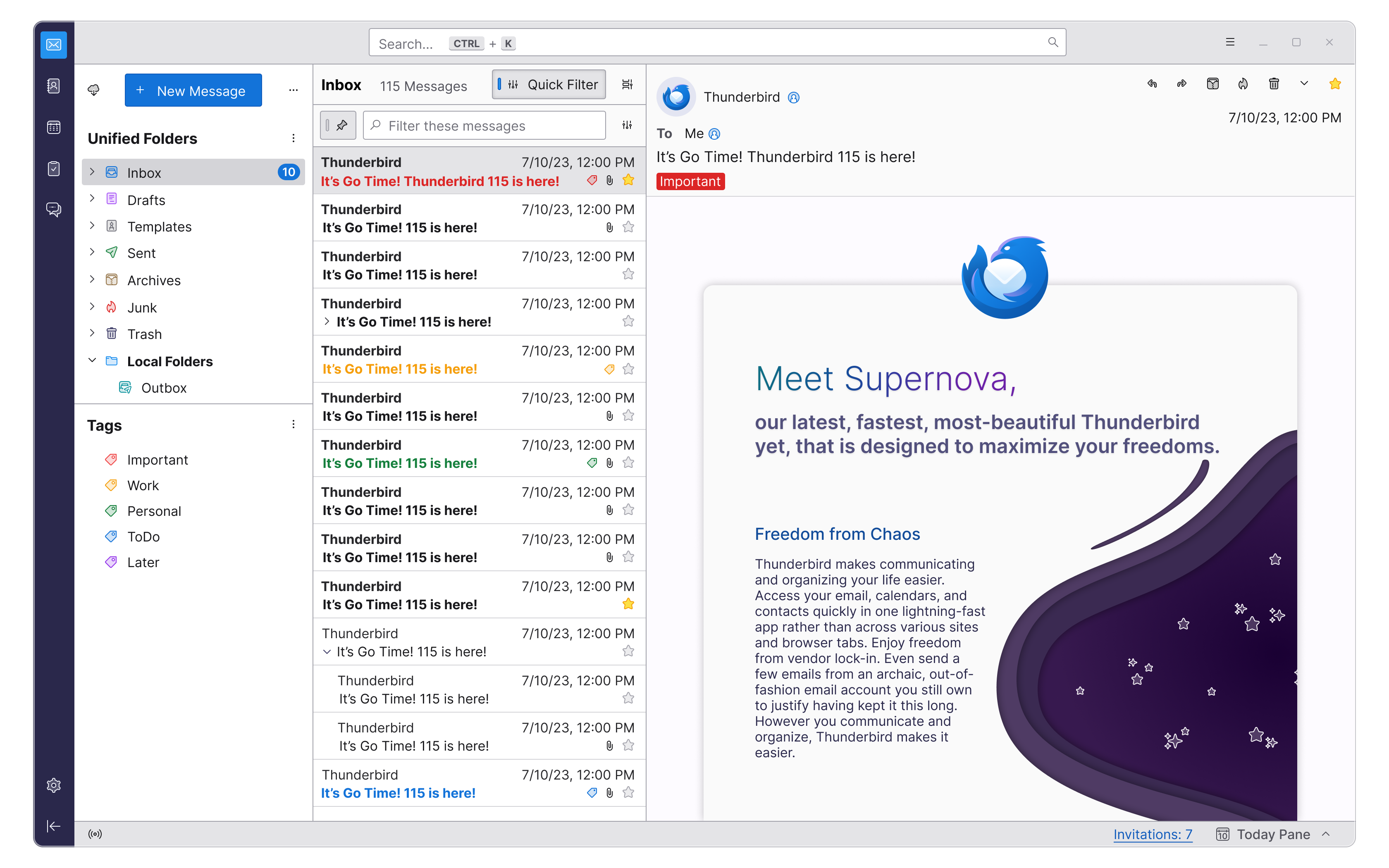 Thunderbird Free Your Inbox Thunderbird 115 Supernova Launches On 