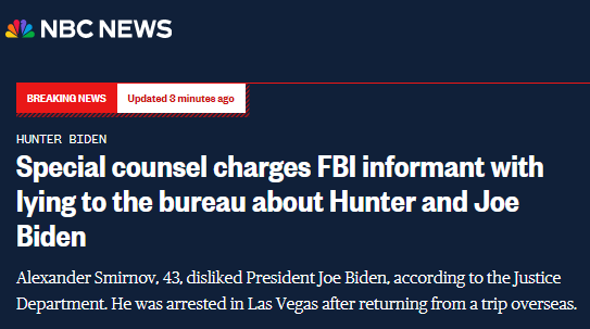 Special counsel charges FBI informant with lying to the bureau about Hunter and Joe Biden
Alexander Smirnov, 43, disliked President Joe Biden, according to the Justice Department. He was arrested in Las Vegas after returning from a trip overseas.