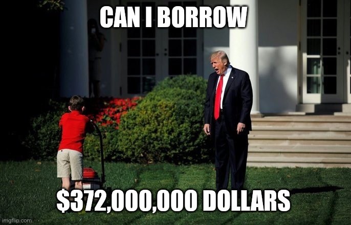Trump asking boy mowing lawn for $372m loan