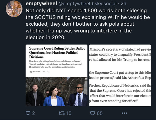 NYT bothsidesism on SCOTUS