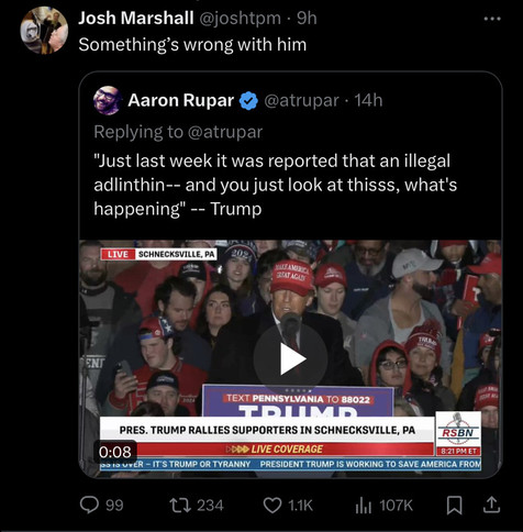 Josh Marshall “something is wrong with Trump”