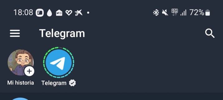 Captura de Telegram mostrando la barra de 