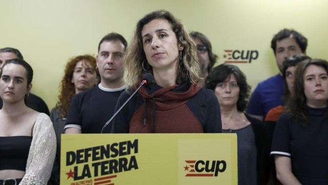 Laia Estrada, cap de llista de la CUP, valora els resultats de la seva formació (EFE/ Andreu Dalmau)