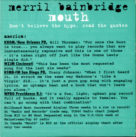 Merril Bainbridge MERRIL BAINBRIDGE MOUTH 500304