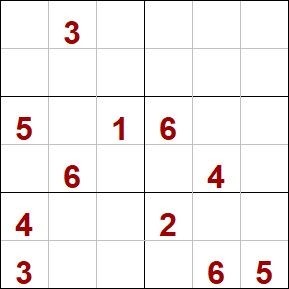 Grille de sudoku 6x6