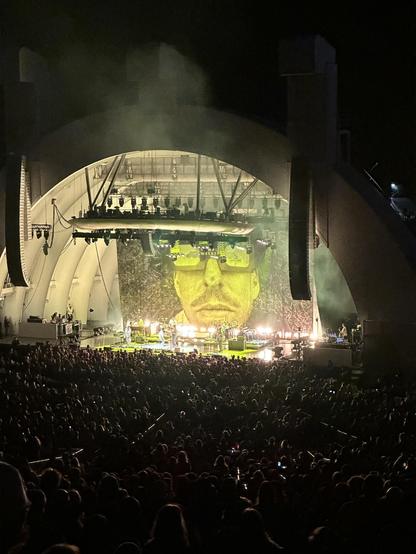 A stage photo of the Vampire Weekend show at the Hollywood Bowl.