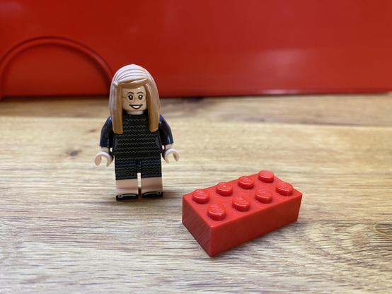 2x4 red brick. Margaret Hamilton minifigure for scale