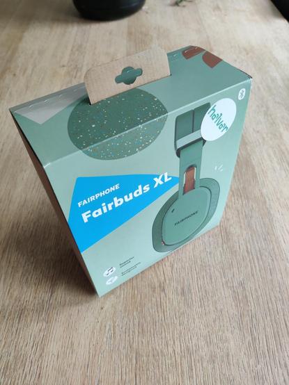 Fairphone Fairbuds XL headphone box.