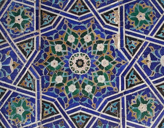girih tile work from Bib-i-Hanim Samarkand, Uzbekistan