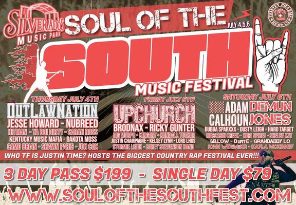 July 4 2024 Soul of the South Music Festival Soulofthesouthfest com at Silverados Black Mountain NC