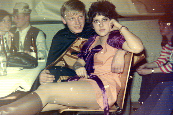 old photo, possibly 60s, people at a party in costume.