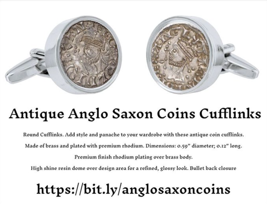 Antique Anglo Saxon Coins Design Cufflinks
