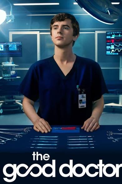 Poster of the TV Series The Good Doctor showing the lead character Shaun Murphy in a operating theatre