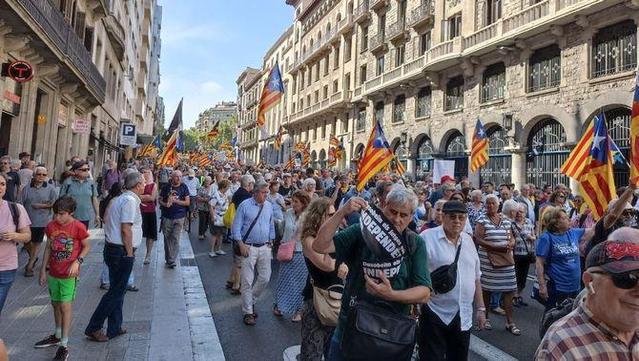 Els manifestants han baixat per la Via Laietana 