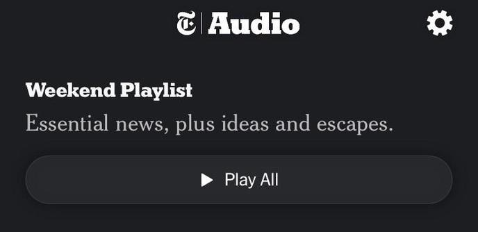 Masthead of the Times Audio app