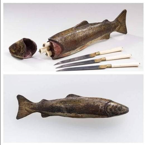 Trout-shaped knife case
