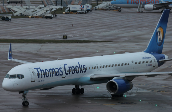 A Thomas Cook aeroplane now in Thomas Crooks livery. Yes, I know Thomas Cook doesn’t operate an airline any more, but I couldn’t resist the pun. And yes, I know it’s in poor taste, but I couldn’t resist the pun.