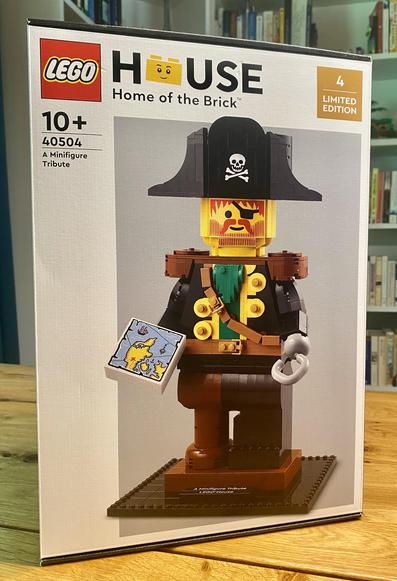 Lego set 40504. A pirate holding a map of Denmark. With an X marking our house.