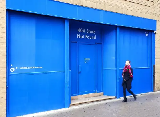 blue storefront with 