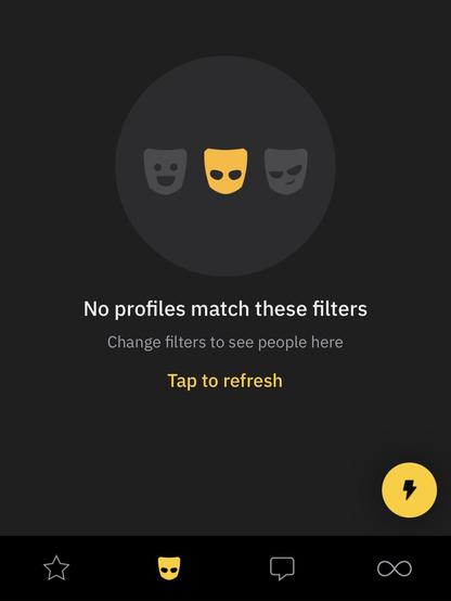 It does not return any profiles, the results are blank with just the message “No profiles match these filters”