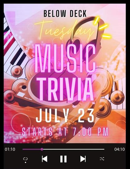 July 23 2024 music trivia below deck watersview restaurant littleton nc july 23 2024