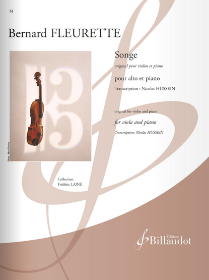 Couverture partition : Bernard Fleurette, Songe, transcription pour alto et piano de Nicolas Hussein